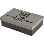 Live Love Lake Large Gift Box w/ Engraved Leather Lid (Personalized)