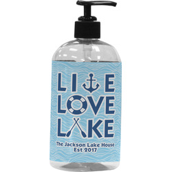 Live Love Lake Plastic Soap / Lotion Dispenser (16 oz - Large - Black) (Personalized)