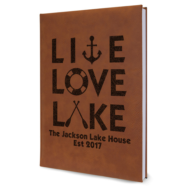 Custom Live Love Lake Leather Sketchbook - Large - Double Sided (Personalized)