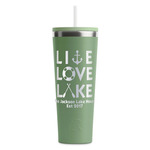 Live Love Lake RTIC Everyday Tumbler with Straw - 28oz - Light Green - Double-Sided (Personalized)