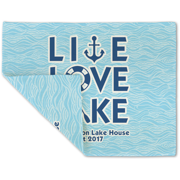 Custom Live Love Lake Double-Sided Linen Placemat - Single w/ Name or Text