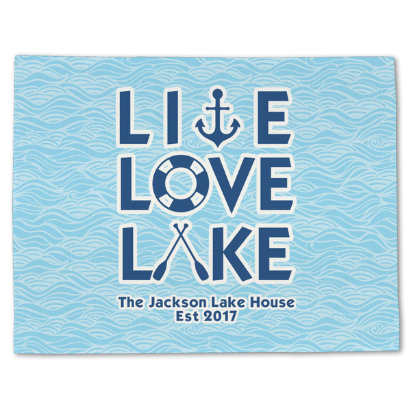 Custom Live Love Lake Single-Sided Linen Placemat - Single w/ Name or Text