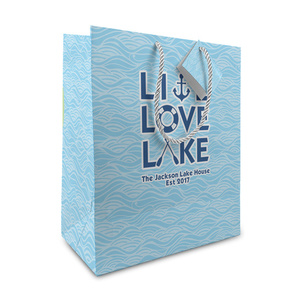 Custom Live Love Lake Medium Gift Bag (Personalized)