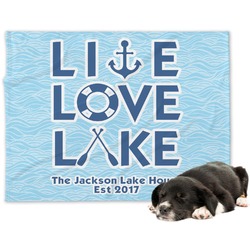 Live Love Lake Dog Blanket - Large (Personalized)