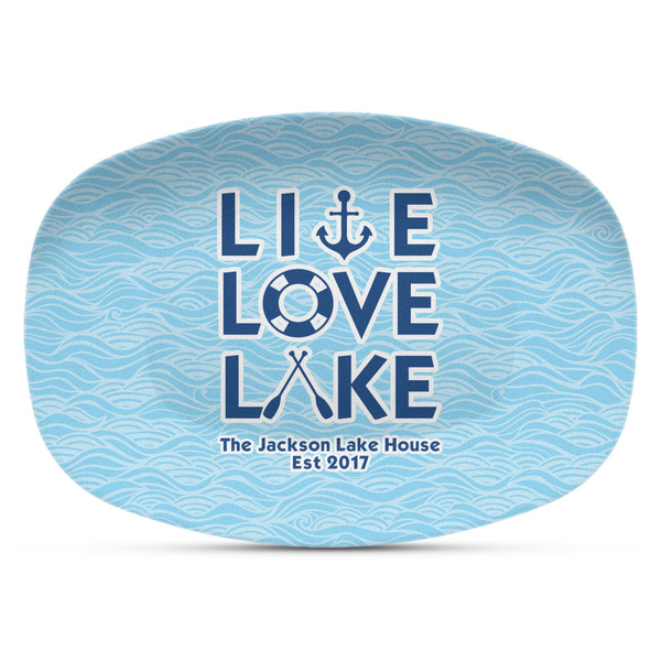Custom Live Love Lake Plastic Platter - Microwave & Oven Safe Composite Polymer (Personalized)