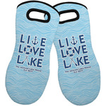 Live Love Lake Neoprene Oven Mitts - Set of 2 w/ Name or Text