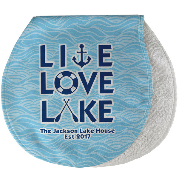 Custom Live Love Lake Burp Pad - Velour w/ Name or Text