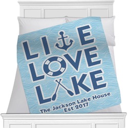 Live Love Lake Minky Blanket - Twin / Full - 80"x60" - Double Sided (Personalized)