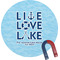 Live Love Lake Personalized Round Fridge Magnet