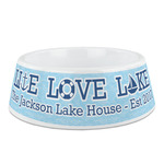 Live Love Lake Plastic Dog Bowl - Medium (Personalized)