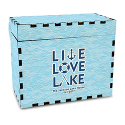 Live Love Lake Wood Recipe Box - Full Color Print (Personalized)