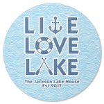 Live Love Lake Round Rubber Backed Coaster (Personalized)