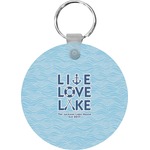 Live Love Lake Round Plastic Keychain (Personalized)