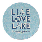 Live Love Lake Round Linen Placemat - Single Sided (Personalized)