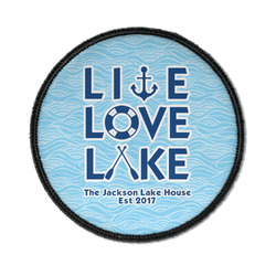 Live Love Lake Iron On Round Patch w/ Name or Text