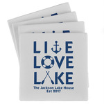 Live Love Lake Absorbent Stone Coasters - Set of 4 (Personalized)