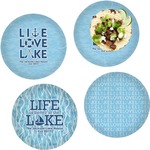 Live Love Lake Set of 4 Glass Lunch / Dinner Plate 10" (Personalized)