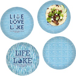 Live Love Lake Set of 4 Glass Lunch / Dinner Plate 10" (Personalized)