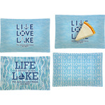 Live Love Lake Set of 4 Glass Rectangular Appetizer / Dessert Plate (Personalized)