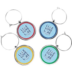 Live Love Lake Wine Charms (Set of 4) (Personalized)