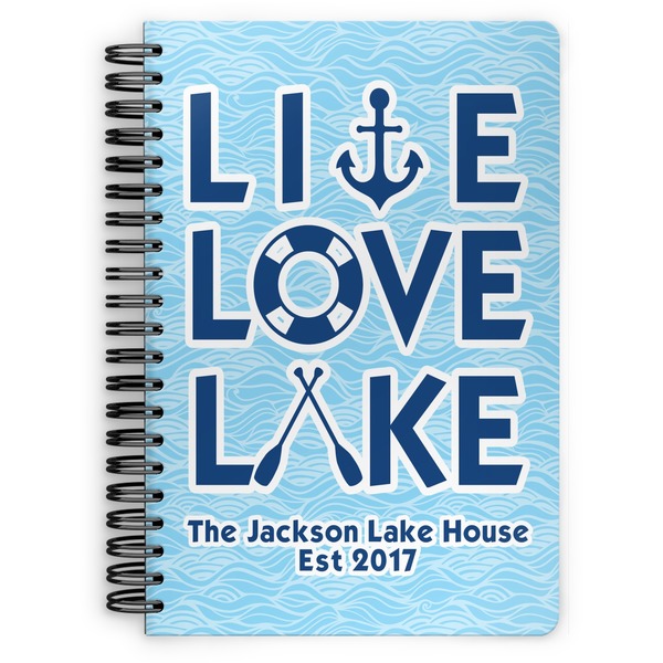 Custom Live Love Lake Spiral Notebook - 7x10 w/ Name or Text