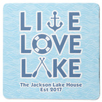 Live Love Lake Square Rubber Backed Coaster (Personalized)