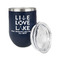 Live Love Lake Stainless Wine Tumblers - Navy - Double Sided - Alt View