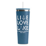 Live Love Lake RTIC Everyday Tumbler with Straw - 28oz - Steel Blue - Double-Sided (Personalized)