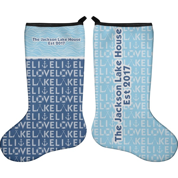 Custom Live Love Lake Holiday Stocking - Double-Sided - Neoprene (Personalized)