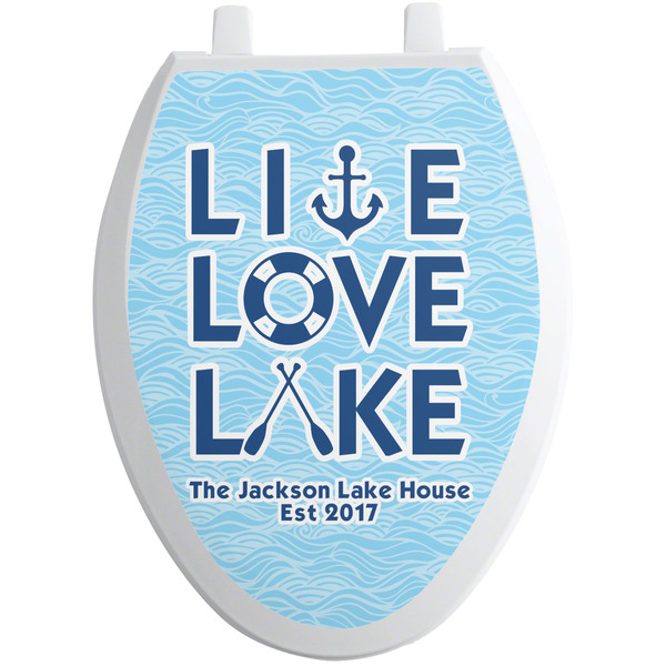 Custom Live Love Lake Toilet Seat Decal - Elongated (Personalized)