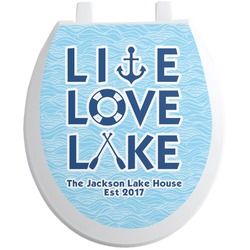 Live Love Lake Toilet Seat Decal - Round (Personalized)
