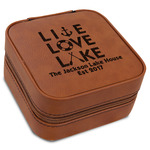 Live Love Lake Travel Jewelry Box - Leather (Personalized)