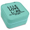 Live Love Lake Travel Jewelry Boxes - Leatherette - Teal - Angled View