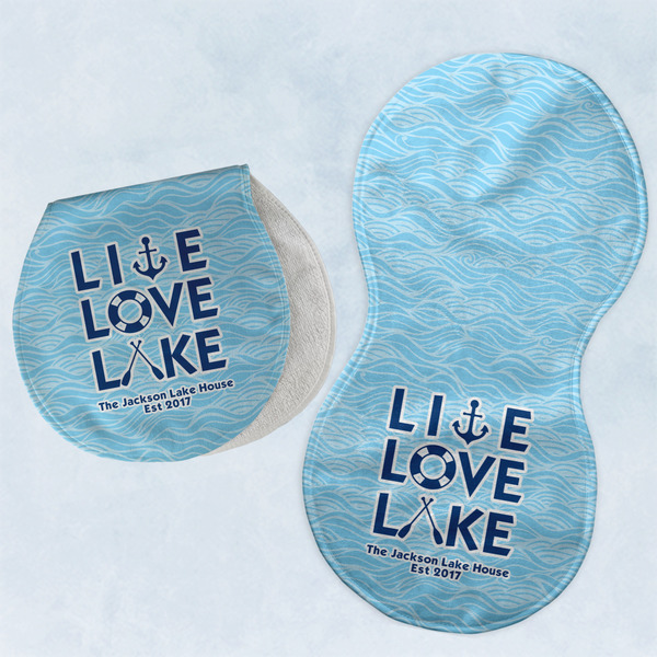 Custom Live Love Lake Burp Pads - Velour - Set of 2 w/ Name or Text