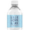 Live Love Lake Water Bottle Label - Single Front