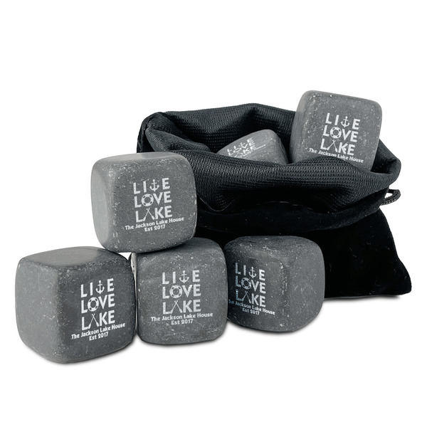 Custom Live Love Lake Whiskey Stone Set - Set of 9 (Personalized)