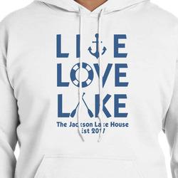 Live Love Lake Hoodie - White - 2XL (Personalized)