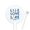 Live Love Lake White Plastic 5.5" Stir Stick - Round - Closeup