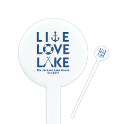 Live Love Lake Round Plastic Stir Sticks (Personalized)