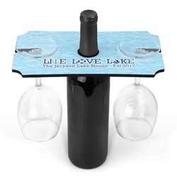 Live Love Lake Wine Bottle & Glass Holder (Personalized)