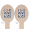 Live Love Lake Wooden Food Pick - Oval - Double Sided - Front & Back