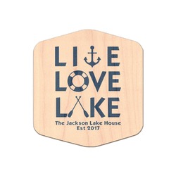 Live Love Lake Genuine Maple or Cherry Wood Sticker (Personalized)