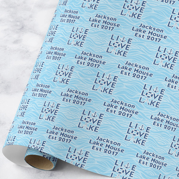 Custom Live Love Lake Wrapping Paper Roll - Large - Matte (Personalized)