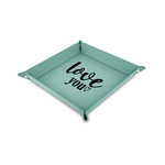 Love Quotes and Sayings Faux Leather Dice Tray - 6" x 6" - Teal