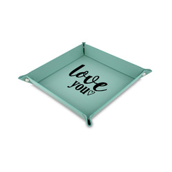 Love Quotes and Sayings Faux Leather Dice Tray - 6" x 6" - Teal