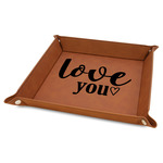 Love Quotes and Sayings Faux Leather Dice Tray - 9" x 9" - Rawhide