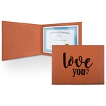 Love Quotes and Sayings Leatherette Certificate Holder - Front