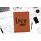 Love Quotes and Sayings Cognac Leatherette Portfolios - Lifestyle Image