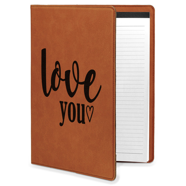 Custom Love Quotes and Sayings Leatherette Portfolio with Notepad - Large - Double Sided
