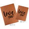 Love Quotes and Sayings Cognac Leatherette Portfolios with Notepads - Compare Sizes